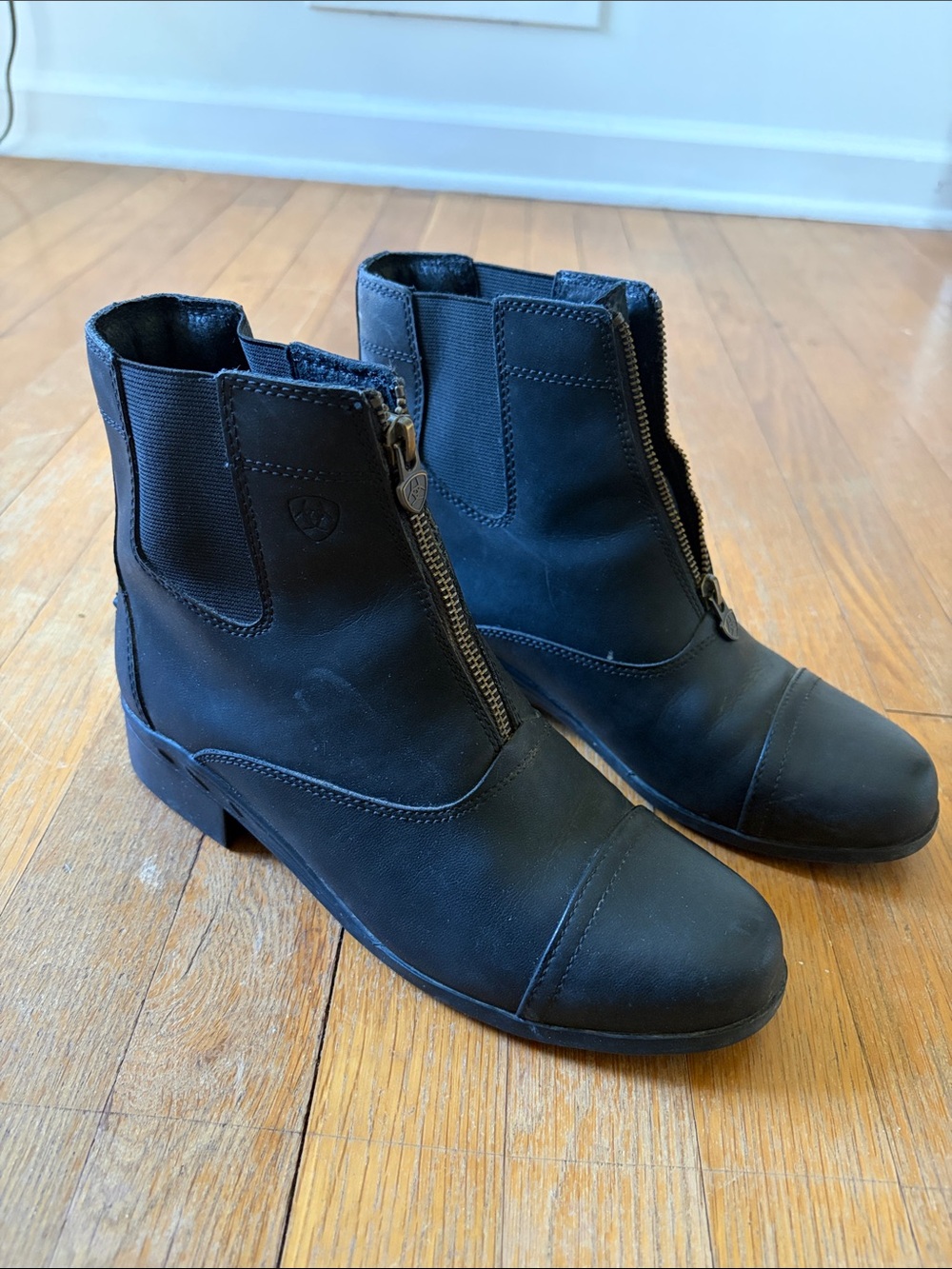 Ariat Black Front-Zip Ankle Boots WIGGLE ROOM